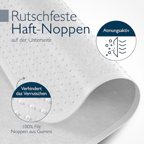 Beautissu Matratzenunterlage mit Noppen 140x200 cm BEAUTECT - Matratzenschoner Boxspringbett rutschfest Lattenrostauflage, Antirutschmatte Matratzen Unterlage - Lattenrostschoner mit Oeko-Tex Siegel