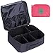 DIMJ Borsa Trucchi Impermeabile, Beauty Case da Viaggio, Pochette Porta Trucchi Donna con Scompartimenti, Borsa da Toilette per trucco o i cosmetici , Pennello da Trucco 25.9*19.8*9.9 CM (Nero scuro)