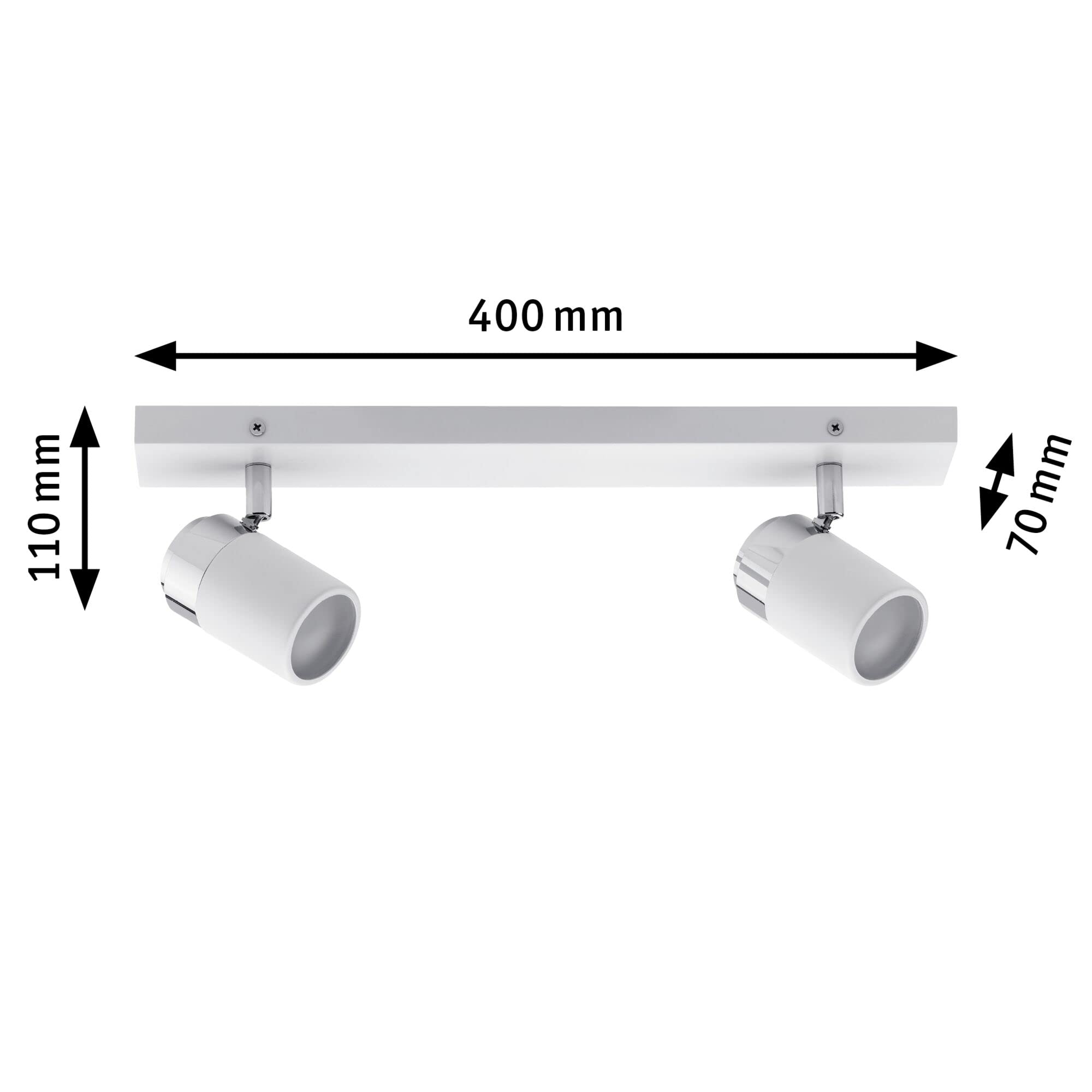 Paulmann 66711 Spotlight Zyli IP44 max. 2x10W GU10 Bianco/cromo 230 V metallo