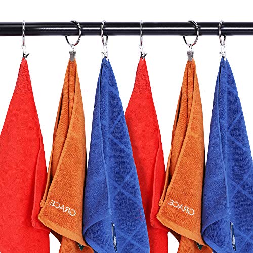 40 Pack Curtain Rings With Clips Hooks, Silver Drapery Clips With Rings Stainless Steel Metal 1.5 Inch Curtain Hangers Clips, Fits Diameter 1.2 Inch Rod, Silver #TOP6