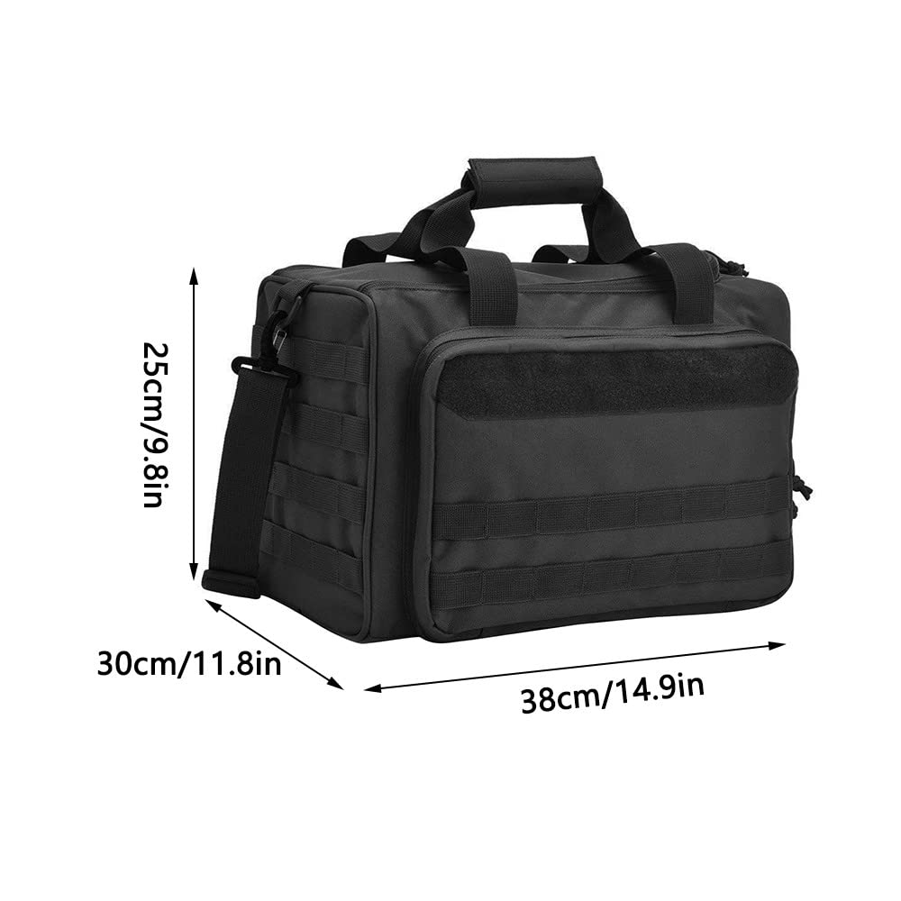 DONGKER Taktisch Waffentasche, Wasserdicht Pistol Range Bag, Große Pistole Einsatztasche Shooting Reisetasche fürJagd Schießstand Sport