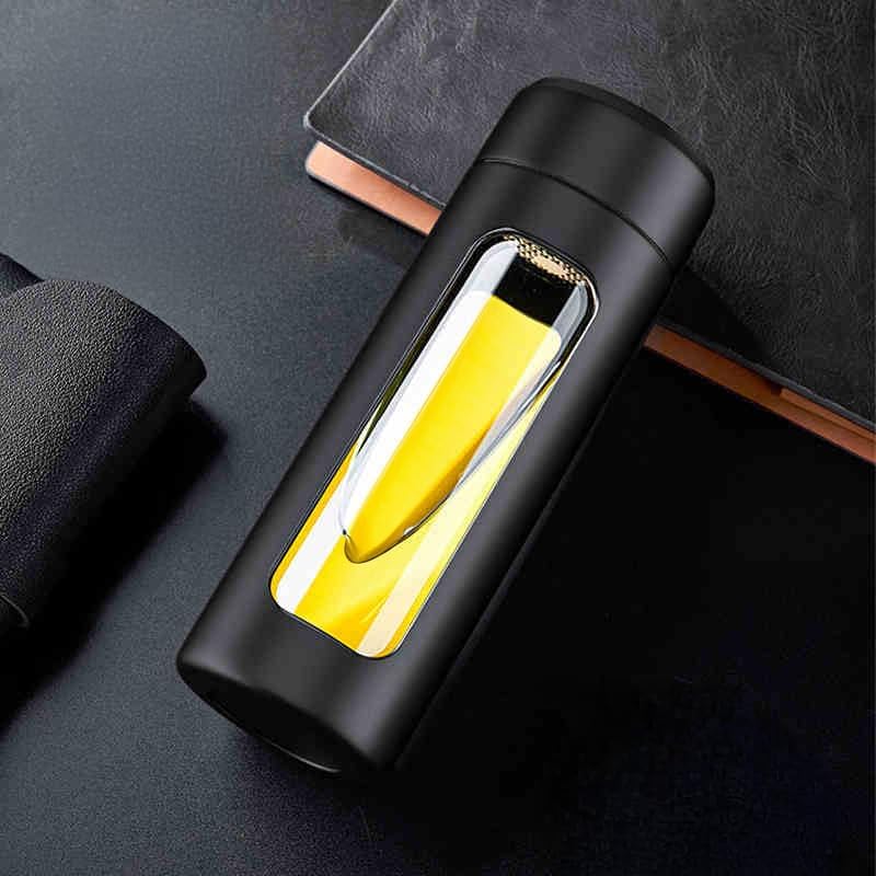 1 Pcs Insulated Water Bottle, 500ml Capacity, Matte Black, Stainless Steel 12.8 OZ