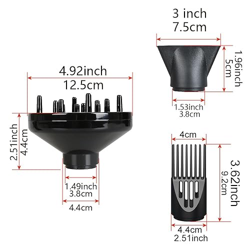 Miniatura 6 de Secador de pelo ligero profesional púrpura 1875W turmalina cerámica negativo secador de soplado iónico con difusor y concentrador y peine