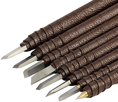 8 Pcs Carved Stone Knife Tungsten Carbide Steel Carving Knife Chisel Craft Tools For Seal Engraving Stone Lettering