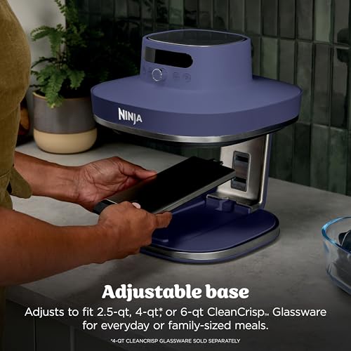 Image of Ninja Crispi Pro 6-in-1 Glass Air Fryer | 450F, Nontoxic, 6qt & 2.5qt Containers & Lids | Microwave, Freezer, Dishwasher Safe | Max Crisp, Air Fry, Bake, Roast, Recrisp, Dehydrate |Amethyst, AS101PU1