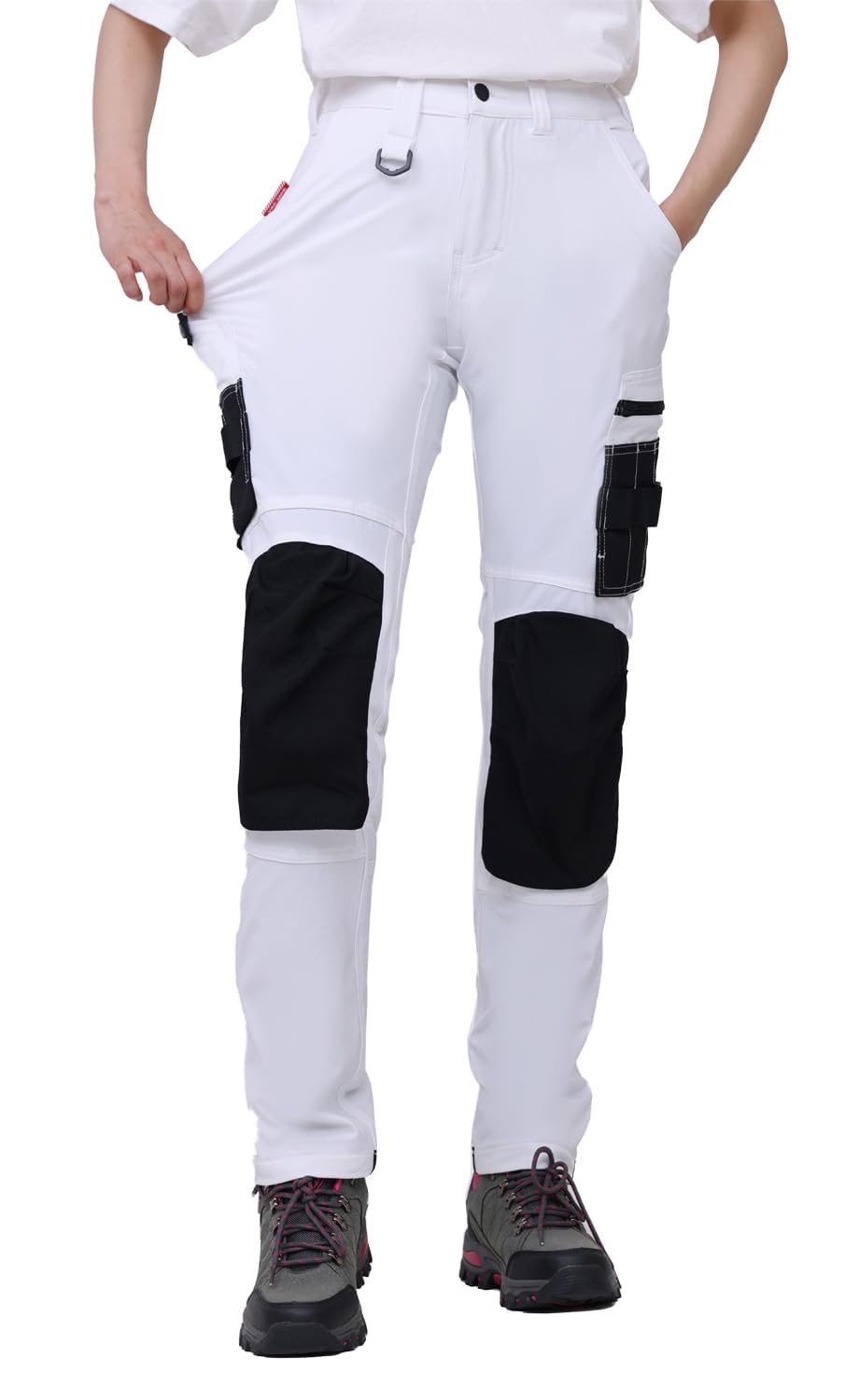 WORK IDEA Damen Slim-Fit Stretch Arbeitshose: Kritische Stoffbereiche aus Cordura – strapazierfähige Eleganz für vielfältige Arbeitsanforderungen.