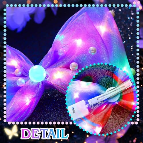 Pinza de cabello con luz LED moño para mujer 2 unidades miniatura 6