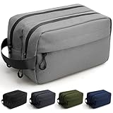 Emissary Men's Travel Toiletry Bag - Water Resistant Dopp Kit, Shaving Kit for Men - Gray