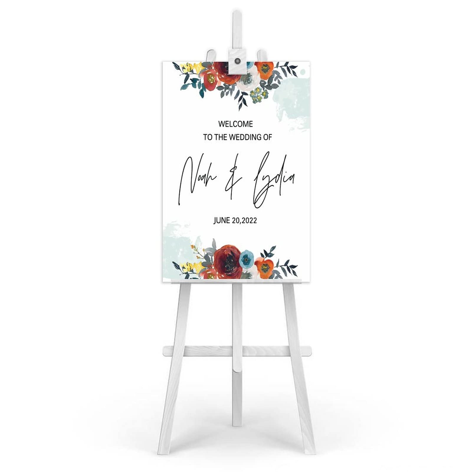 Holzschild "Welcome to Our Wedding", Hochzeitsschild, elegantes vertikales Layout, Brautpaar, Ehe, Empfang, Liebesdekoration, 76,2 x 50,8 cm