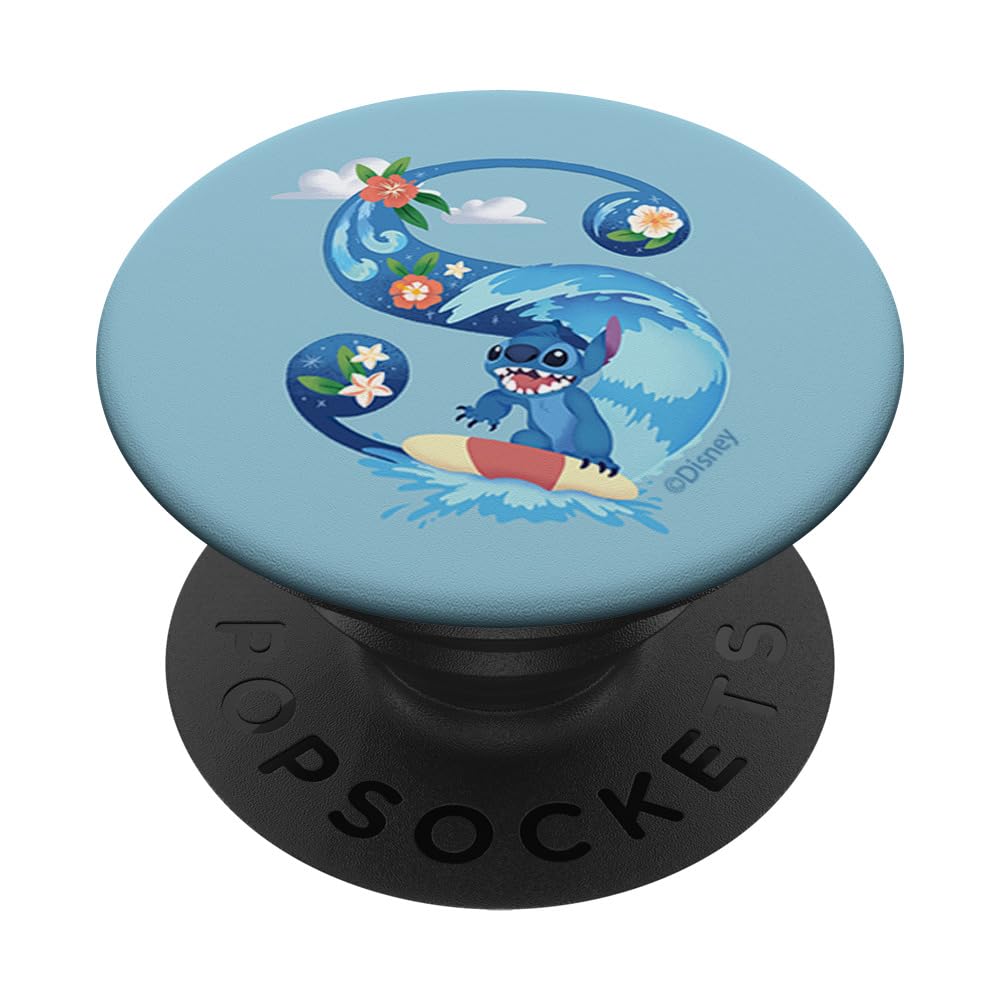 Disney Alphabet Monogram Lilo & Stitch Letter S for Stitch PopSockets Adhesive PopGrip, Black