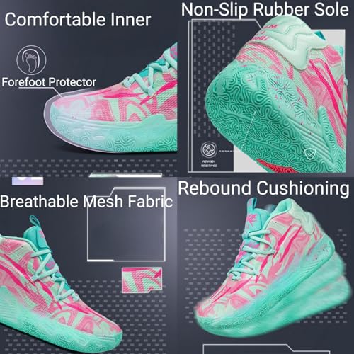 FOTN Womens Multicolour Lace Up Fashion Sneaker High-Top Casual Breathable Sports Athletic Walking Running Basketball Shoes2