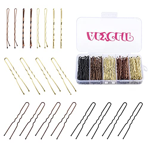 ALYCLIP 250 PCS U Shaped Hair Pins Kits 2.4 Inch Bobby Pins for Thinning Fine Fragile Hairs Blonde / Brown / Black