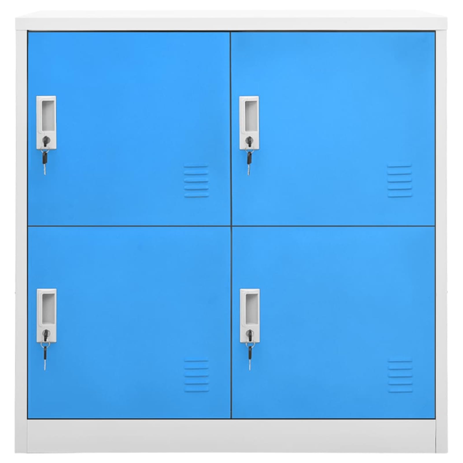 Rantry Schließfachschrank Hellgrau und Blau 90x45x92,5 cm Stahl Schließfächer Model336433