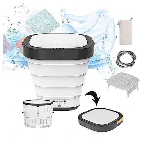 Mini Portable Washer with 4/6 Huors Drying and UV, Portable Washer and Dryer Set High Power,Retractable Drain Pipe for Small Rooms,Camping,RV Travel,Pink