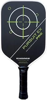 Engage Pursuit Pro EX Pickleball Paddle β Widebody Shape, Raw T700 Toray Carbon Fiber Face, 13mm Control Pro βBlackβ Core (Alpine Lime, Lite (7.5-7.8oz))