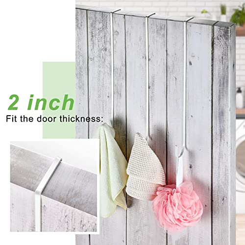 Hotop 15 Inch Wreath Hangers for Front Door Wreath Doors Hangers Steel Material Clothes Towel Hooks Holder Over The Door Hanger Hooks for Christmas Halloween Front Decorations(White,2 Pieces)
