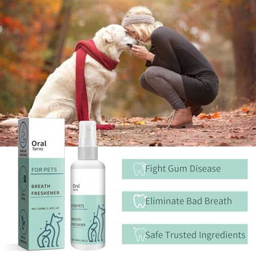 Zahnpflegespray für Hunde 100ml - Zahnsteinentferner Hund - Dentalspray für Hunde Zahnstein - gegen Mundgeruch Hund - Zahnreinigung Hund - Effektive Zahnpflege Hund - Hund Zahnstein Spray (100ML)