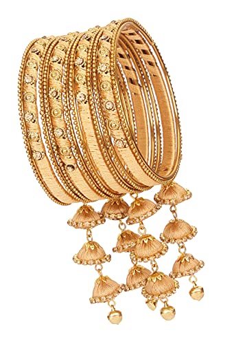 Image of NMII Get your traditions Valentine Gift for Girls & Women Silk Thread Bangle Set With Zircon For Womne & Girls