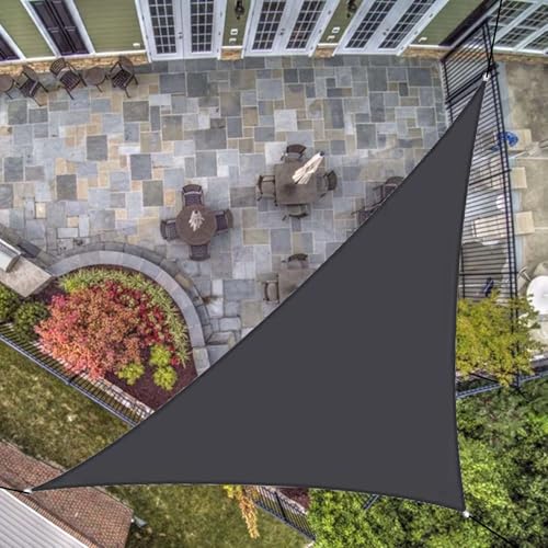 2,4 x 2,4 x 2,4 cm, grigio scuro, triangolare, vela parasole per esterni, impermeabile, resistente, per patio, cortile, prato, giardino, copertura parasole