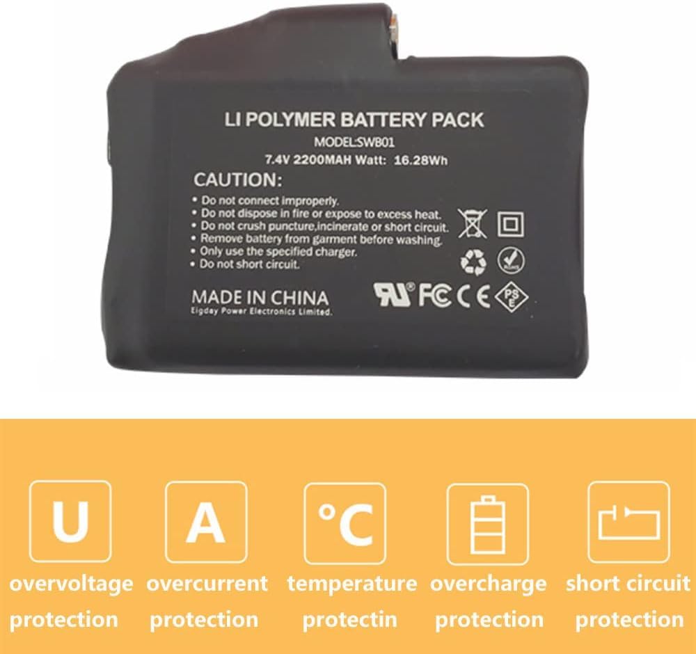 Riloer 2 szt. 7,4 V 2200 mAh akumulator litowo-polimerowy, akumulator litowo-jonowy akumulator litowo-jonowy akumulator polimerowy UL FCC certyfikat bezpieczeństwa czarne baterie pyłoszczelne