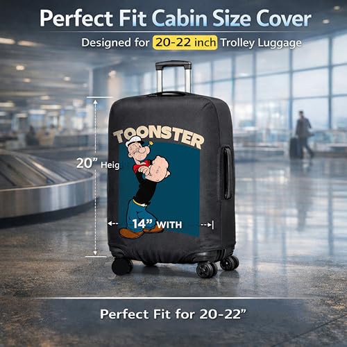 Image of WanderWraps Spendex Polyester Protective Luggage Cover | Hard Luggage Trolley Bag Cover | Washable | Dust Proof | Stretchable | S - 20 inch | Spinachmodee