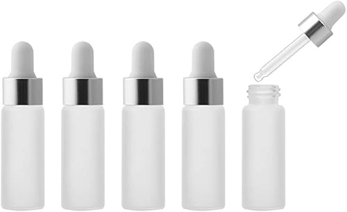 Miniatura 4 de Enslz 15 piezas Mini botella vacía con cuentagotas de vidrio de aceite esencial esmerilado, botellas reutilizables, frasco de gotero de aceite nasal