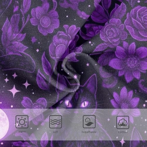 Toddler Panties, Black Cats Purple Eyes Cotton Underwear for Girls, 2T–8 Years3