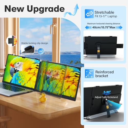 Image of 14.2 inch Laptop Screen Extender, Ultra-Thin & Ultra-Portable Dual Portable Monitor with 1080P FHD IPS, USB-C /HDMI Plug-Play Second Monitor fit 13-17'' Laptops (Win /Mac /Chrome /Android)