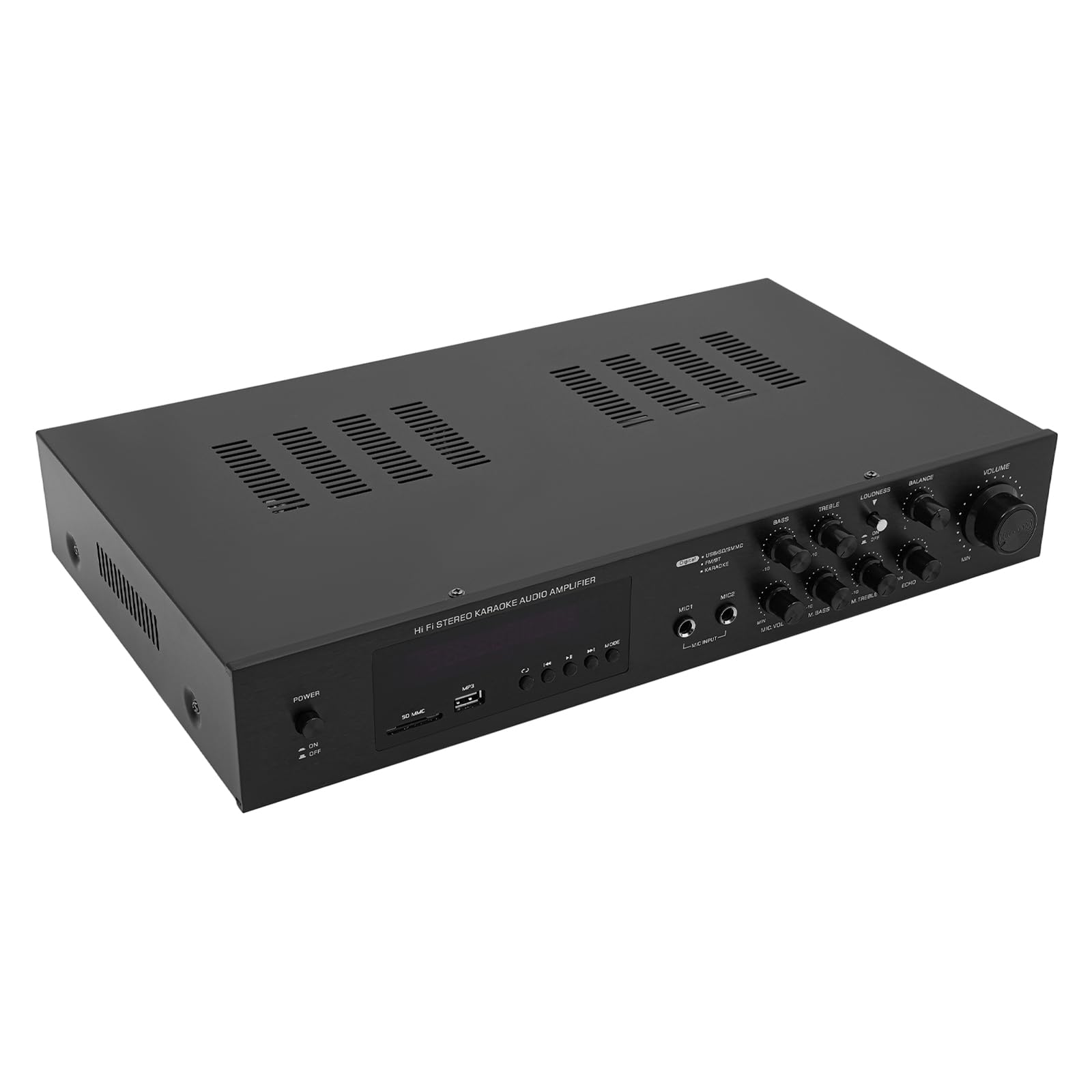 Amplificateur Bluetooth 600 W avec télécommande 5.1 canaux pour home cinéma, karaoké, fête, prend en charge SD/USB/RCA/AUX/MP3 et radio FM, avec écran LED