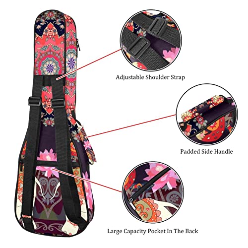 Housse de ukulélé avec motif géométrique éléphant et fleur – Housse de transport pour ukulélé avec sangle réglable - Les Beatles, Paul McCartney, John Lennon, RIngo Starr, George Harrison Housse de ukulélé avec motif géométrique éléphant et fleur - Housse de transport pour ukulélé avec sangle réglable – Image 4