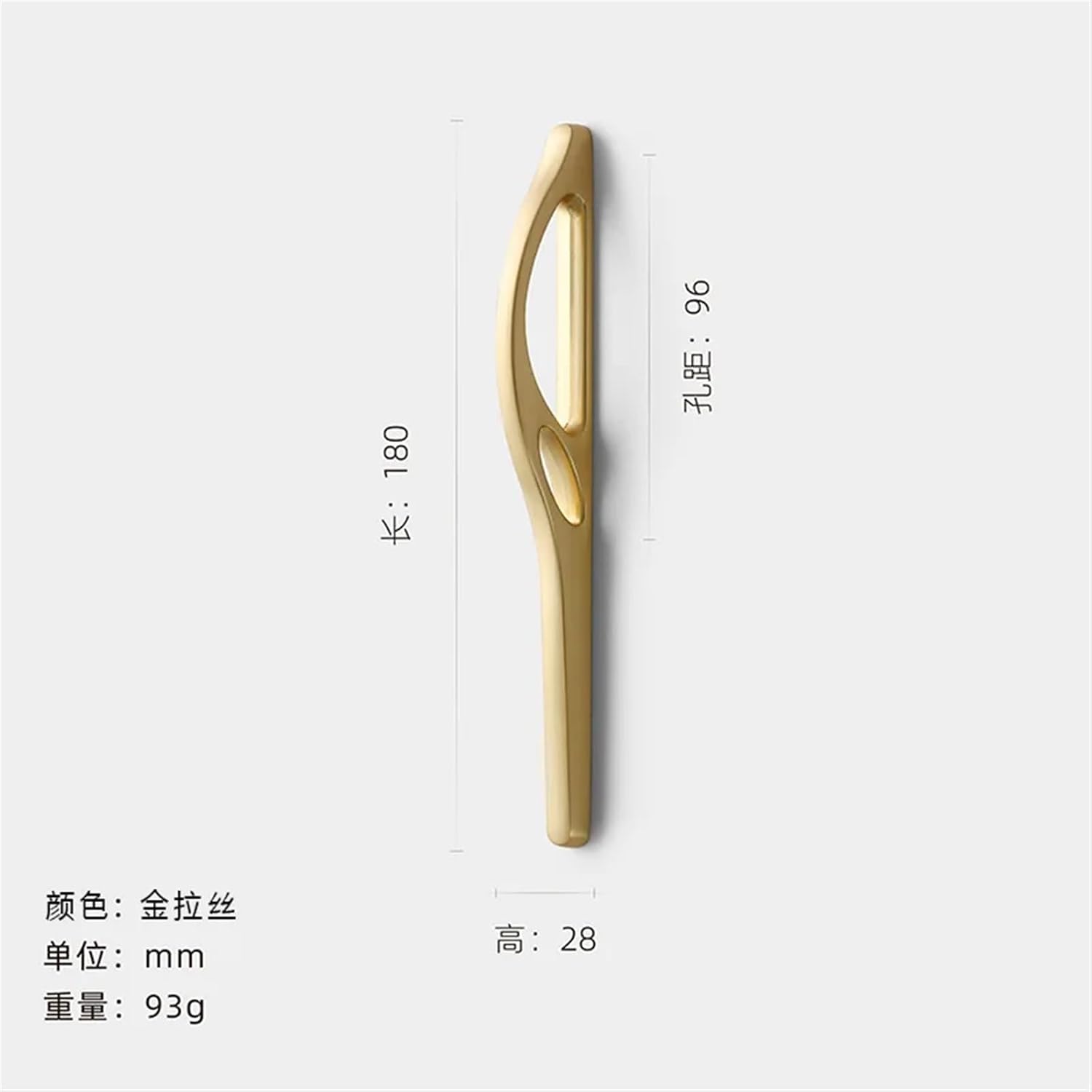 EVURU Modern Simple Golden Zinc Alloy Gold Handle Cabinet Drawer Knob Kitchen Cupboard Door Pull Half Moon Furniture Hardware 1Pcs (Color : Gray 96mm)