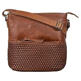 STILORD 'Liz' Damentasche geflochtenes Leder Handtasche Frauen Umhängetasche Groß Shopper Hobo Bag Elegante Schultertasche Tote Bag Vintage, Farbe:Toretto - Dunkelbraun