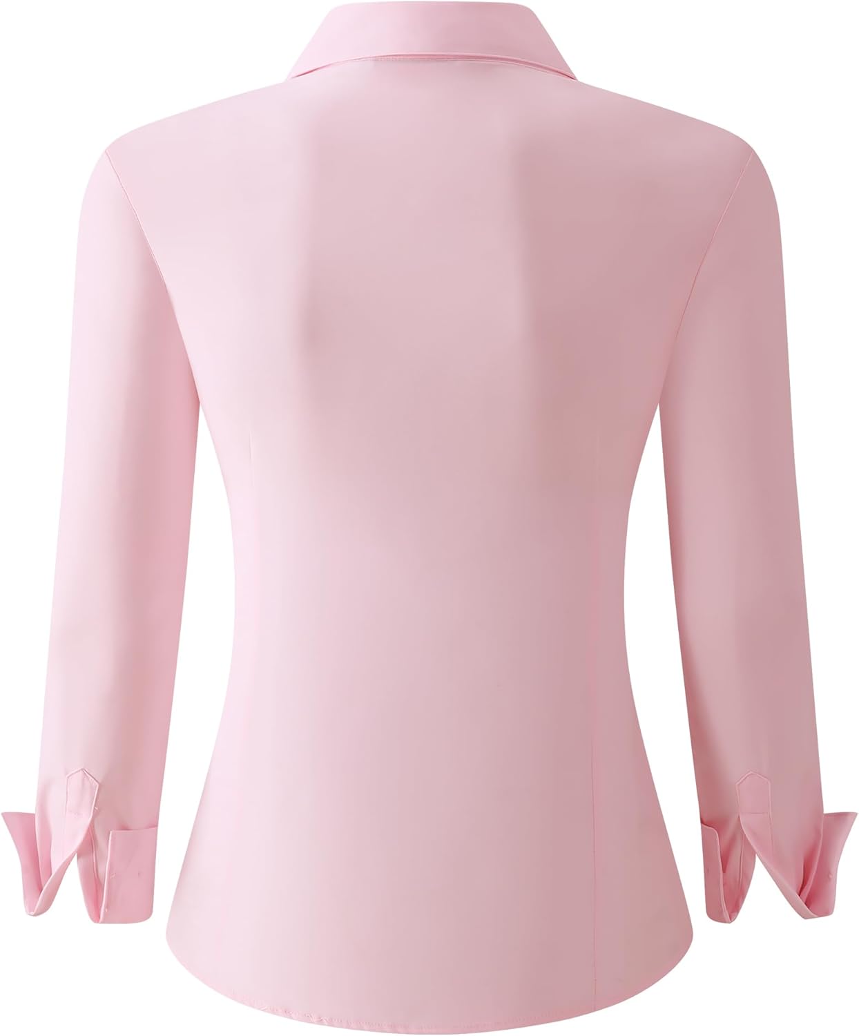 Esabel.C Womens Button Down Shirts Long Sleeve Regular Fit Stretch Work Blouse - Image 2