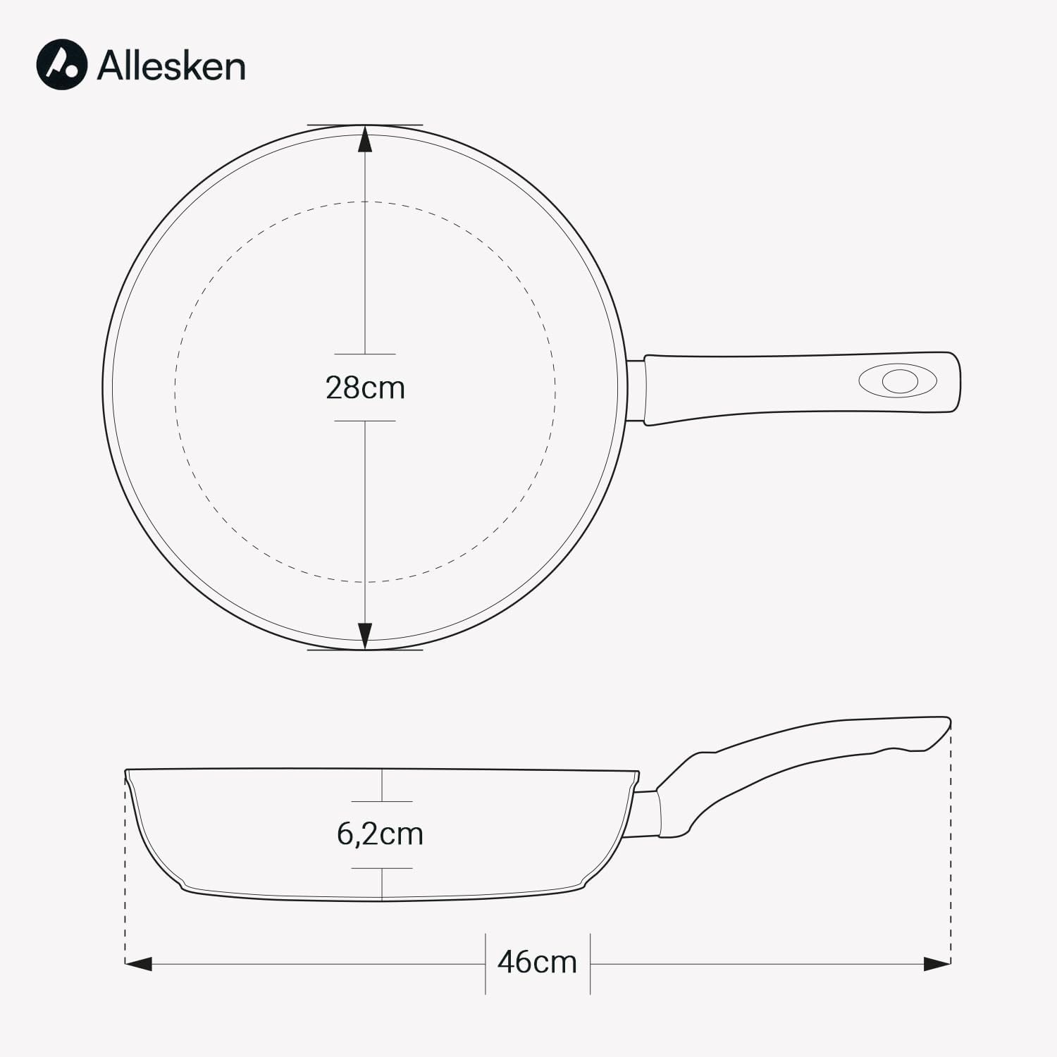 Ilag Ultimate Non-Stick Induction Frying Pan for All Hob Types, Coated with Heat-resistant Handle, Aluminium Induction Pan, Resistant to Scratches and Abrasion