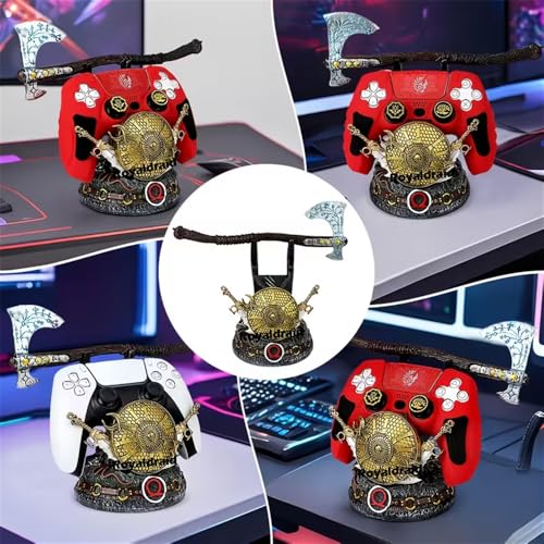Mamarmot Gaming Controller Stand, Viking Battle Axe Design Gamepad Holder, Retro War-Themed Resin Sculpture, Desktop Display Organizer (Viking Axe)