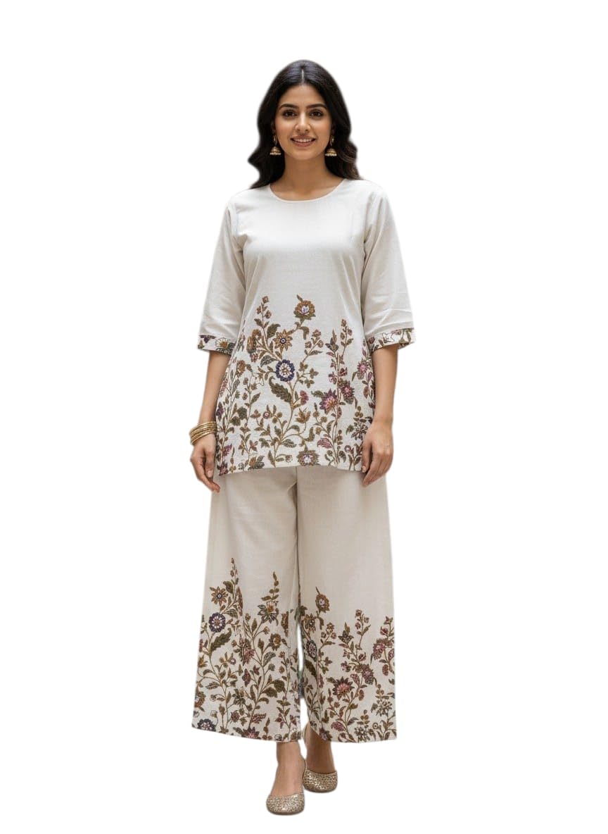Women Digital Printed Co-Ord Set| Stylish Printed Top & Bottom Matching Set | Soft & Comfortable Casual Wear Outfit for Women-image-19