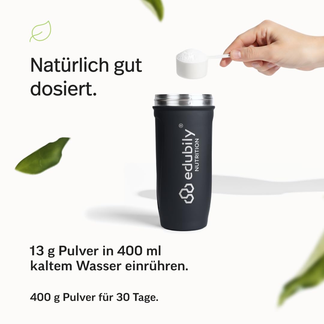 edubily® EAA Pulver, Maracuja, 400 g | 9 essentielle Aminosäuren plus Arginin, Veganer Aminosäuren Komplex, Mit Stevia gesüßt, Hochwertig