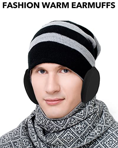 Venswell Winter Ear Muffs For Men Women Fleece Ear Warmers For Cold Weather Running-Behind The Head Earmuffs Adjustable #TOP1