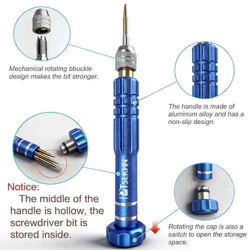 Image of 5-in-1 Multifunctional Small Screwdriver, PTSLKHN S2 Steel Magnetic Screwdriver Kit for Eyeglass, Sunglasses, Electronics, Cellphone, Jewelry and More