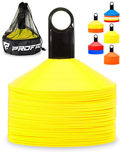 Pro Disc Cones (Set of 50) – Agility Soccer Cones with Carry Bag