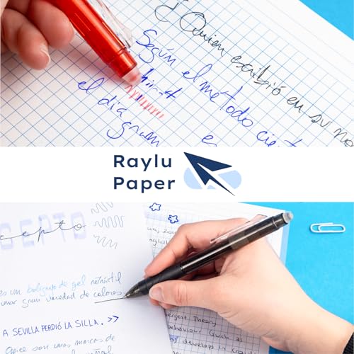 Bolígrafos borrables RAYLU PAPER tinta negra pack 3 miniatura 7