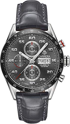 Tag Heuer Carrera CV2A1U.FC6313 - Reloj de Pulsera para Hombre (Esfera cepillada, Antracita, 43 mm)