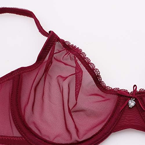 Women See Through Mesh Bra and Thong Set Transparent Sexy Underwear - Image 5