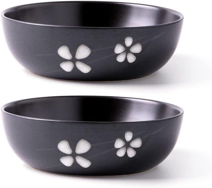 Household Ceramic Vegetable Bowl Medium Soup Bowl Creative Vegetable Salad Bowl Instant Noodle Bowl 7 Inch (Pack of 2 or 4) (Color : A, Size : 4pcs) (D 2pcs)