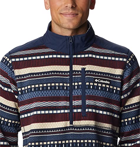 Columbia Men's Sweater Weather Ii Printed Half Zip, Dark Mountain Apres Stripe, X-Large #TOP3