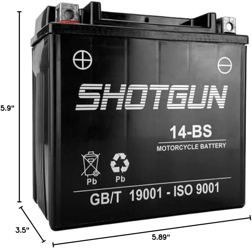 Shotgun 14-BS Battery Replacement for Honda 1500cc Valkyrie Motorcycles