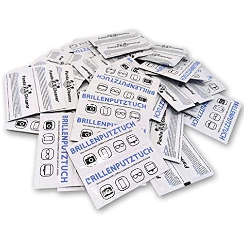PandaCleaner Glasses Cleaning Cloths Wet Alcohol - Premium Glasses Cleaning Cloths 50/100/200 Pieces - Streak Remover (Pack of 50) Cover