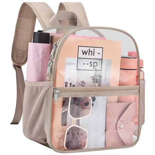 Image of Clear Backpack for Stadium Events, 12x12x6 Small Clear Plastic bag with Reinforced Straps for Game Security Festival Concert