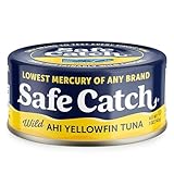Safe Catch Wild Ahi Yellowfin Tuna Fish Canned, Wild Caught, Lowest Mercury, Lean Protein, Omega 3, Gluten-Free, Kosher, Pack of 6