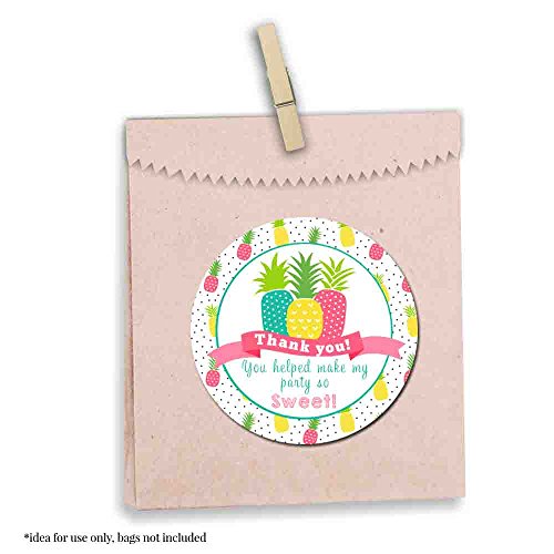 Autocollant fête d'anniversaire ananas pour déco de buffet - 5